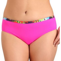 Figi od kostiumu kąpielowego Flowers Pink z wyższym stanem. Różowe stroje kąpielowe damskie marki Lupoline, bez wzorów, klasyczne. Za 69,74 zł.
