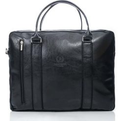 Elegancka torba Paolo Peruzzi na ramię i do ręki Laptop. Czarne torby na laptopa Paolo Peruzzi, w paski, ze skóry ekologicznej, eleganckie. Za 199,00 zł.
