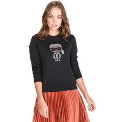 Karl Lagerfeld Ikonik Bluza Czarny. Czarne bluzy damskie KARL LAGERFELD, m, z aplikacjami, z bawełny, bez rękawów, bez kaptura. Za 857,95 zł.