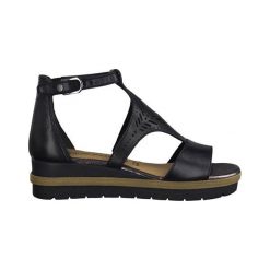 Tamaris Sandały czarny female czarny 38. Czarne sandały damskie Tamaris, z aplikacjami, ze skóry, sportowe, ze sprzączką. Za 249,00 zł.