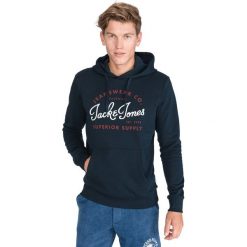 Jack & Jones Logo Bluza Niebieski. Niebieskie bluzy męskie Jack & Jones, s, z nadrukiem, z bawełny, bez kołnierzyka, bez rękawów, bez kaptura. Za 131,95 zł.