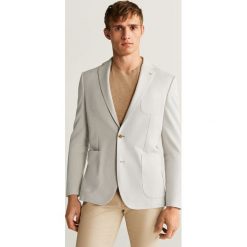 Mango Man - Marynarka Sanday. Niebieskie garnitury męskie Mango Man, z nadrukiem, z bawełny, eleganckie. Za 299,90 zł.