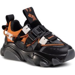 Sneakersy BIG STAR - FF274A555 Black/Orange. Czarne półbuty damskie BIG STAR, ze skóry ekologicznej. W wyprzedaży za 249,00 zł.