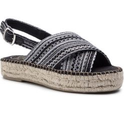 Espadryle TONI PONS - Fiona-Rk Negre. Czarne espadryle damskie Toni Pons, bez wzorów, z tworzywa sztucznego, bez obcasa. W wyprzedaży za 189,00 zł.