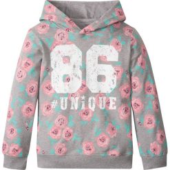 Bluzy dziewczęce: Bluza dresowa bonprix jasnoszary melanż z nadrukiem