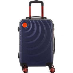 Walizka w kolorze granatowym - 44 l. Niebieskie walizki Murano, Berenice, bez wzorów, z materiału. W wyprzedaży za 199,95 zł.