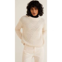 Mango - Sweter Roble. Szare swetry klasyczne damskie marki Mango, s, z dzianiny, z okrągłym kołnierzem. Za 99,90 zł.
