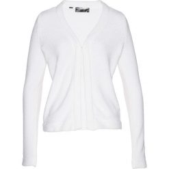 Sweter rozpinany z puszystej przędzy bonprix biel wełny. Białe kardigany damskie marki Reserved, l. Za 32,99 zł.