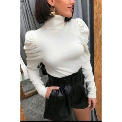 Bluzka damska GERLA ECRU. Bluzki damskie s, eleganckie, z golfem. W wyprzedaży za 49,00 zł.