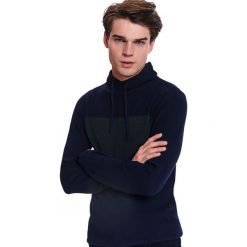 Sweter golf ze strukturalnej przędzy. Niebieskie swetry męskie Top Secret, na zimę, xxl, bez wzorów, z jeansu, z golfem, bez kaptura. W wyprzedaży za 39,99 zł.