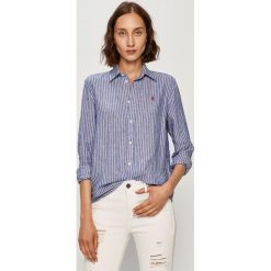 Polo Ralph Lauren - Koszula. Niebieskie koszulki damskie polo Polo Ralph Lauren, s, bez wzorów, ze lnu, z długim rękawem. W wyprzedaży za 399,90 zł.