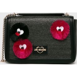 Love Moschino - Torebka. Czarne torebki klasyczne damskie Love Moschino, bez wzorów, z materiału, eleganckie, na ramię, średnie, bez dodatków. W wyprzedaży za 699,90 zł.