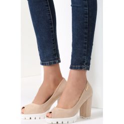 Buty ślubne damskie: Beżowe Czółenka Tinkling