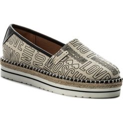 Espadryle LOVE MOSCHINO - JA10083G15IG0000 Ner/Ner. Brązowe espadryle damskie Love Moschino, bez wzorów, ze skóry ekologicznej, bez obcasa, na obcasie. W wyprzedaży za 309,00 zł.