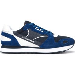 U.S. Polo Assn Justin Tenisówki Niebieski. Niebieskie trampki męskie U.S. Polo Assn., bez wzorów, ze skóry, bez zapięcia. Za 412,95 zł.