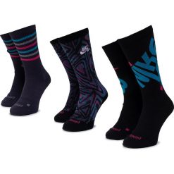 Zestaw 3 par wysokich skarpet unisex NIKE - SK0040-901 Czarny Kolorowy. Czarne skarpetki damskie Nike, bez wzorów, z elastanu. Za 59,00 zł.