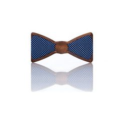 Cosmic – Drewniana Mucha Granatowa w Kropki. Niebieskie muchy męskie Woodenlife, w kropki, z bawełny. Za 99,00 zł.