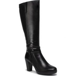 Kozaki TAMARIS - 1-25532-23 Black 001. Czarne kozaki damskie Tamaris, ze skóry ekologicznej, bez obcasa, bez zapięcia. W wyprzedaży za 319,00 zł.