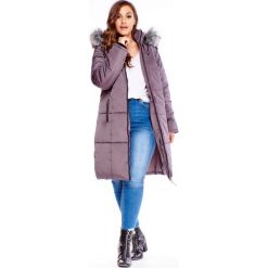 Kurtka z kapturem fioletowy. Fioletowe kurtki damskie Tagless, plus size, bez wzorów, z poliesteru, z kapturem. Za 309,00 zł.
