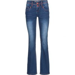 Miękkie dżinsy BOOTCUT bonprix niebieski. Niebieskie jeansy damskie bonprix. Za 109,99 zł.