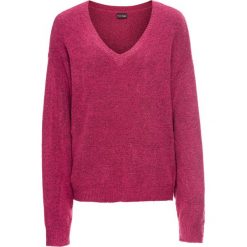 Sweter dzianinowy oversize bonprix jeżynowy melanż. Fioletowe swetry oversize damskie marki DOMYOS, l, z bawełny. Za 74,99 zł.
