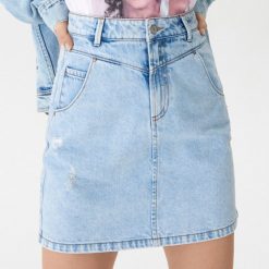 Denimowa spódnica vintage - Niebieski. Niebieskie spódniczki damskie House, s, bez wzorów, z denimu, vintage. Za 79,99 zł.