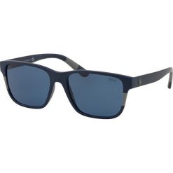Polo Ralph Lauren - Okulary. Niebieskie okulary przeciwsłoneczne męskie marki Polo Ralph Lauren, z materiału, prostokątne. W wyprzedaży za 399,90 zł.