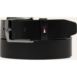 Tommy Hilfiger - Pasek skórzany. Czarne paski męskie TOMMY HILFIGER, w paski, ze skóry. Za 179,90 zł.