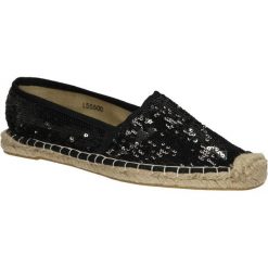 ESPADRYLE CASU L55500. Czarne espadryle damskie Casu, bez wzorów, bez obcasa. Za 39,99 zł.
