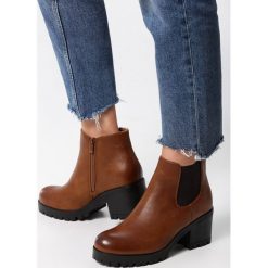 Camelowe Botki Kailani. Brązowe botki dziewczęce Born2be, z okrągłym noskiem, na zamek. Za 119,99 zł.