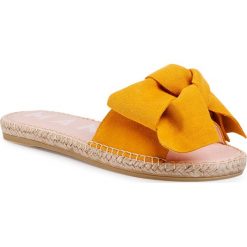 Espadryle MANEBI - Sandals With Bow M 2.4 J0 Banana. Żółte espadryle damskie Manebi, z aplikacjami, ze skóry, bez obcasa. W wyprzedaży za 329,00 zł.