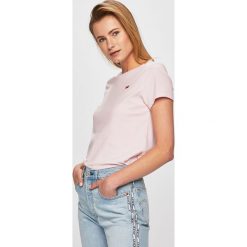 Levi's - Top. Różowe bluzki damskie Levi's®, s, bez wzorów, z bawełny, z okrągłym kołnierzem. W wyprzedaży za 49,90 zł.