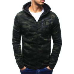 Bluzy męskie: Bluza męska rozpinana z kapturem woodland camo (bx3202)