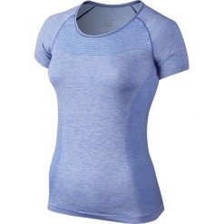 Bluzki asymetryczne: koszulka do biegania damska NIKE DRI-FIT KNIT / 718569-486 – NIKE DRI-FIT KNIT