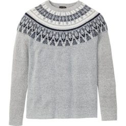 Sweter w norweski wzór bonprix szary melanż. Szare swetry męskie bonprix, s, bez wzorów, z okrągłym kołnierzem, bez kaptura. Za 74,99 zł.