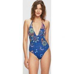 Desigual - Strój kąpielowy. Niebieskie stroje kąpielowe damskie Desigual, m, bez wzorów, z elastanu. W wyprzedaży za 149,90 zł.