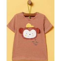 OVS - T-shirt dziecięcy 80-98 cm. Pomarańczowe t-shirty chłopięce OVS, z aplikacjami, z bawełny, bez rękawów. Za 59,90 zł.