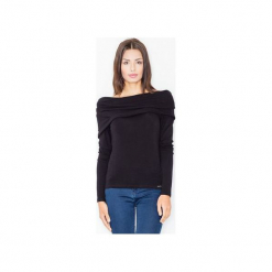 Bluzka M469 Czarny. Czarne bluzki longsleeves marki FIGL, m, z golfem. Za 119,00 zł.