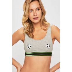 Undiz - Biustonosz sportowy Footballiz. Szare biustonosze sportowe damskie Undiz, s, z nadrukiem, z elastanu. W wyprzedaży za 49,90 zł.