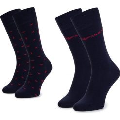 Zestaw 3 par wysokich skarpet męskich EMPORIO ARMANI - 302402 9P292 00035 r. 39-46 Navy. Niebieskie skarpetki męskie Emporio Armani, bez wzorów, z elastanu. Za 119,00 zł.