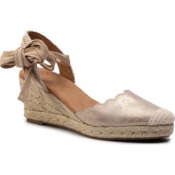 Espadryle JENNY FAIRY - LS4971-01 Golden. Różowe espadryle damskie Jenny Fairy, bez wzorów, ze skóry ekologicznej, bez obcasa, na obcasie. Za 99,99 zł.