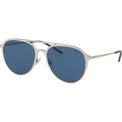 Polo Ralph Lauren - Okulary PH3115. Niebieskie okulary przeciwsłoneczne męskie marki Polo Ralph Lauren, z materiału. W wyprzedaży za 479,90 zł.