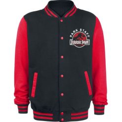 Jurassic Park Park Staff College Jacket czarny/czerwony. Czerwone kurtki męskie marki Jurassic Park, l, z nadrukiem, biznesowe, bez kaptura. Za 199,90 zł.