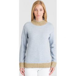 BŁĘKITNY SWETER TRUSSARDI JEANS. Niebieskie swetry damskie Trussardi Jeans, s, bez wzorów, z jeansu, z długim rękawem, długie, bez kaptura. Za 254,50 zł.