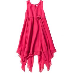 Sukienka szyfonowa bonprix różowy hibiskus. Różowe sukienki dziewczęce bonprix, bez wzorów, z szyfonu, bez rękawów. Za 74,99 zł.