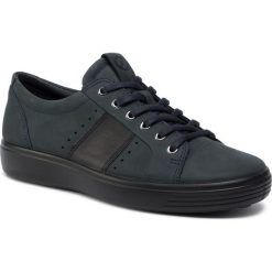 Sneakersy ECCO - Soft 7 M 44033450545 Marine/Black. Niebieskie sneakersy męskie ecco, na co dzień, bez wzorów, ze skóry, klasyczne, bez zapięcia. W wyprzedaży za 439,00 zł.