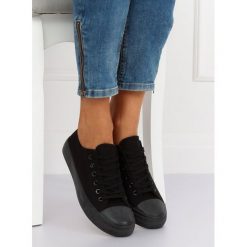 Trampki klasyczne czarne BILGE. Czarne buty sportowe damskie FunKee.pl, bez wzorów, z tkaniny, klasyczne. Za 69,99 zł.