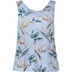 Top w kolorze błękitnym. Niebieskie bluzki damskie nietoperze Tom Tailor, xs, bez wzorów, z okrągłym kołnierzem, bez rękawów. W wyprzedaży za 45,95 zł.