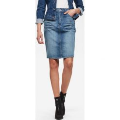 G-Star Raw - Spódnica jeansowa. Niebieskie spódniczki damskie G-Star RAW, na co dzień, bez wzorów, z elastanu, retro, z podwyższonym stanem, mini, ołówkowe. Za 369,90 zł.