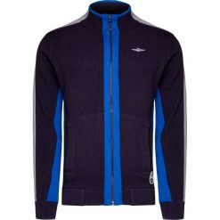 Sweter AERONAUTICA MILITARE. Niebieskie swetry męskie Aeronautica Militare, z aplikacjami, z bawełny, z włoskim kołnierzykiem, bez kaptura. Za 980,00 zł.